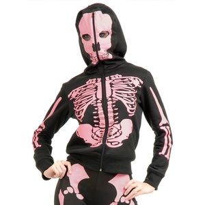 Black Pink Charades 3D Skeleton Hoodie Costume S💀